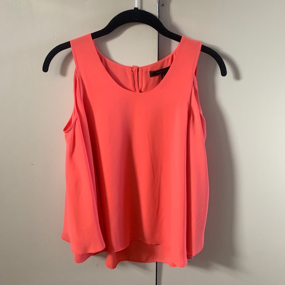BCBG Maxazria coral flowy top blouse
